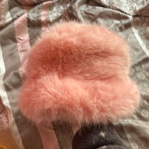Pink fluff hat